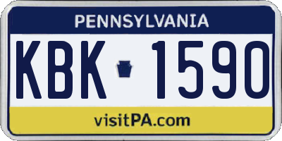 PA license plate KBK1590