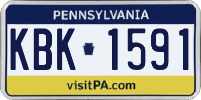 PA license plate KBK1591