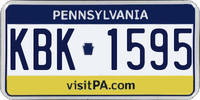 PA license plate KBK1595