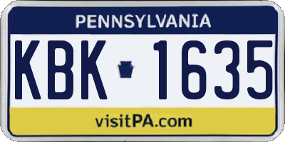 PA license plate KBK1635