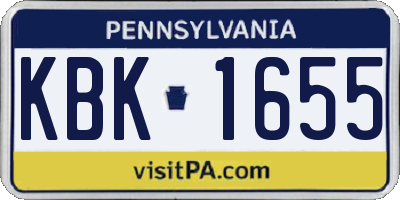 PA license plate KBK1655