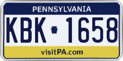 PA license plate KBK1658