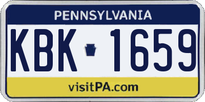 PA license plate KBK1659