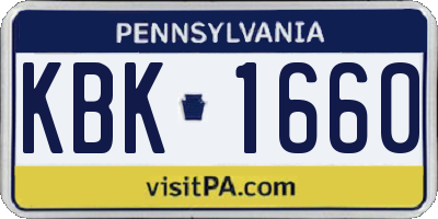 PA license plate KBK1660
