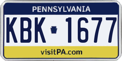 PA license plate KBK1677
