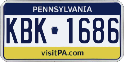 PA license plate KBK1686
