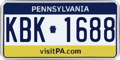 PA license plate KBK1688
