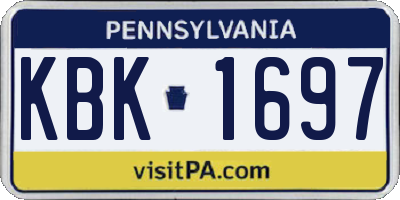 PA license plate KBK1697