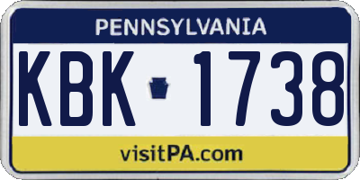 PA license plate KBK1738