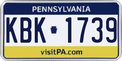 PA license plate KBK1739