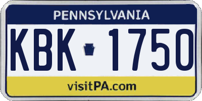 PA license plate KBK1750