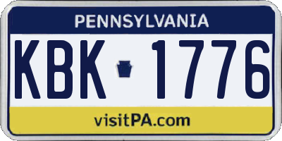 PA license plate KBK1776