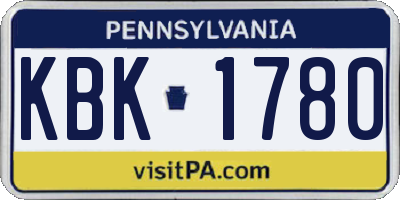 PA license plate KBK1780