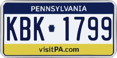 PA license plate KBK1799