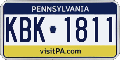 PA license plate KBK1811