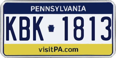 PA license plate KBK1813
