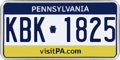 PA license plate KBK1825