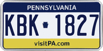 PA license plate KBK1827