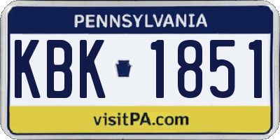 PA license plate KBK1851