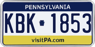 PA license plate KBK1853