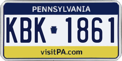 PA license plate KBK1861