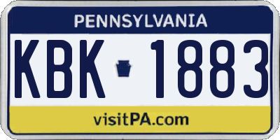 PA license plate KBK1883