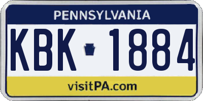 PA license plate KBK1884