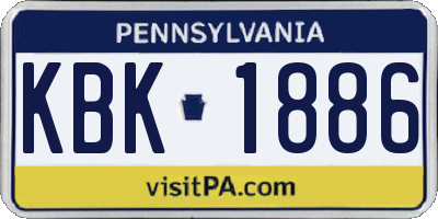 PA license plate KBK1886