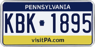 PA license plate KBK1895