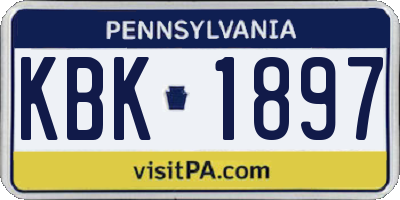 PA license plate KBK1897