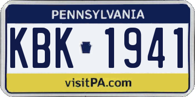 PA license plate KBK1941