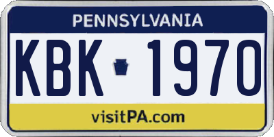 PA license plate KBK1970