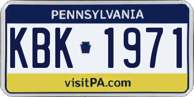 PA license plate KBK1971