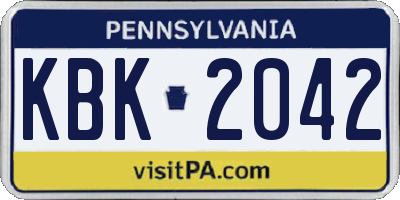 PA license plate KBK2042