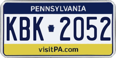 PA license plate KBK2052