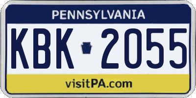 PA license plate KBK2055