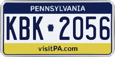 PA license plate KBK2056