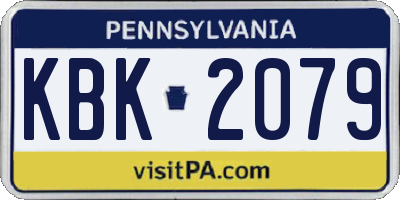 PA license plate KBK2079