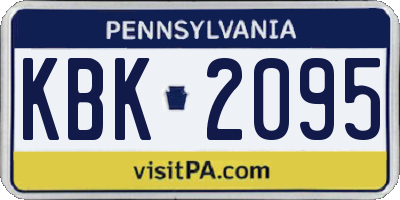PA license plate KBK2095