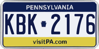 PA license plate KBK2176