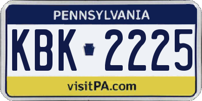 PA license plate KBK2225
