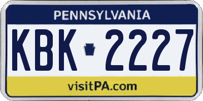 PA license plate KBK2227