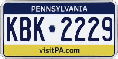 PA license plate KBK2229