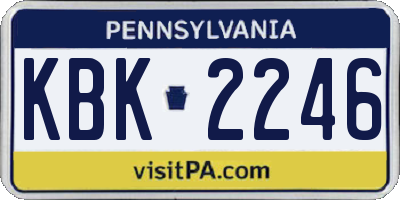 PA license plate KBK2246