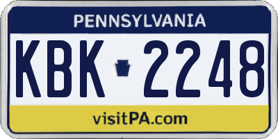PA license plate KBK2248