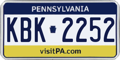 PA license plate KBK2252