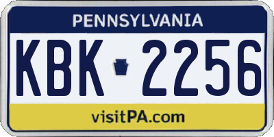PA license plate KBK2256