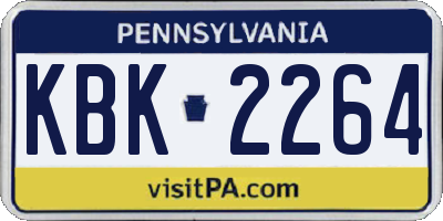 PA license plate KBK2264