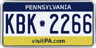 PA license plate KBK2266