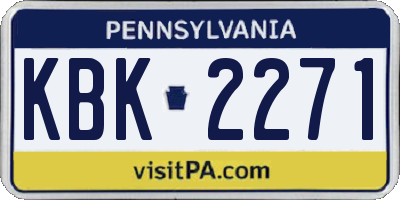 PA license plate KBK2271